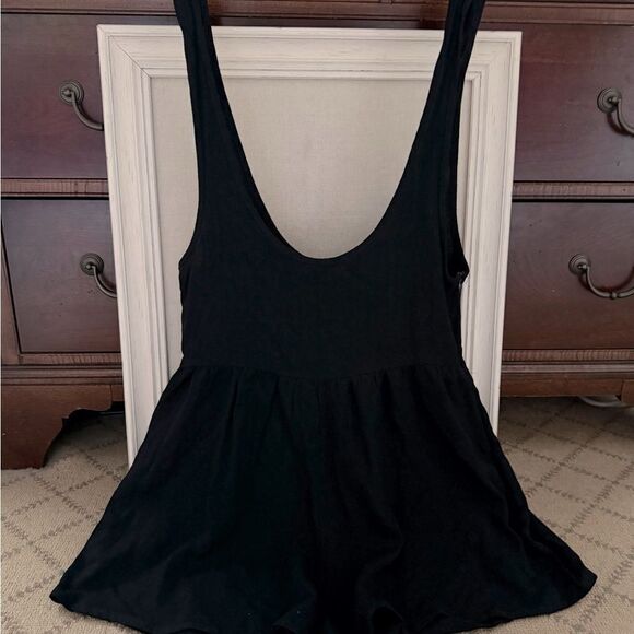 Princess Polly black cotton linen blend one piece flowy boho romper 2 - Picture 2 of 9